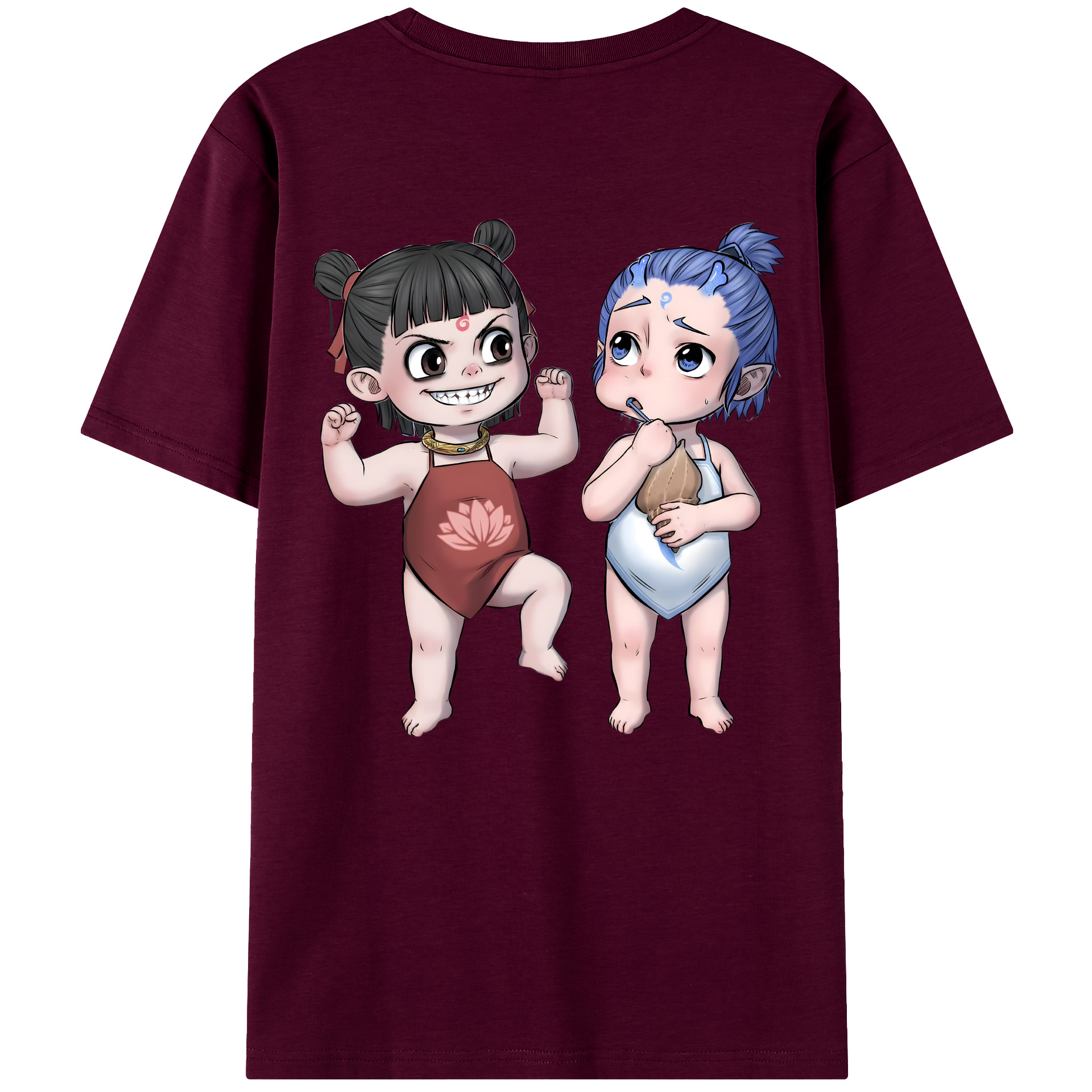 （画像用） Ne Zha 2 ナタ 魔童の大暴れ レディース半袖Tシャツ(バックプリント)